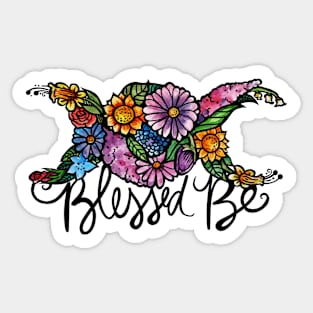 Blessed Be Triple Moon Bloom Sticker